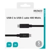 Kabelis DELTACO USB 2.0, Type C - Type C, 1m, juodas / USBC-2001M