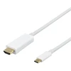 USB-C - HDMI kabelis DELTACO 4K UHD, paauksuotos jungtys, 3m, baltas / USBC-HDMI1031-K / 00140024