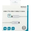 Kabelis DELTACO USB-C į USB-C, 1m, USB 3.1 Gen, E-Marker, 3A, baltas / USBC-1059M