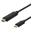 Dymo Kabelis DELTACO USB-C - miniDisplayPort, 4K UHD, paauksuotos jungtys, 1m, juodas / USBC-DP102-K / R00140014
