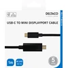 Dymo Kabelis DELTACO USB-C - miniDisplayPort, 4K UHD, paauksuotos jungtys, 1m, juodas / USBC-DP102-K / R00140014