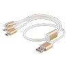 Deltaco Kabelis EPZI USB-C, apšvietimas, micro USB, 0.5m, baltas / USB-MULTI05
