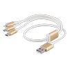 Deltaco Kabelis EPZI USB-C, apšvietimas, micro USB, 0.5m, baltas / USB-MULTI05