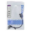 Lankstus HDMI adapteris, 0,2 m, kampinis, HDMI M / F, UHD DELTACO juoda / HDMI-21D