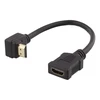Lankstus HDMI adapteris DELTACO 0,2 m, pakreiptas, HDMI M / F, UHD, juodas / HDMI-21B