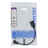 Lankstus HDMI adapteris DELTACO 0,2 m, pakreiptas, HDMI M / F, UHD, juodas / HDMI-21B