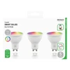 LED išmanioji lemputė DELTACO SMART HOME 3 vnt. pakuotėje, GU10, WiFI 2.4GHz, 5W, 470lm, pritemdoma, 2700K-6500K, 220-240V, RGB / SH-LGU10RGB-3P