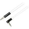 Mob. telefono kabelis DELTACO garso, 3.5mm-3.5mm kampinis, 1.0m, baltas lankstus / AUD-123
