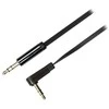 Mob. telefono kabelis DELTACO garso, 3.5mm-3.5mm kampinis, 1.0m, juodas lankstus / AUD-121