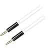 Mob. telefono kabelis DELTACO garso, 3.5mm-3.5mm, 0.5m, baltas lankstus / AUD-102