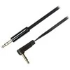 Mob. telefono kabelis DELTACO garso, 3.5mm-3.5mm kampinis,0.5m,juodas lankstus / AUD-120
