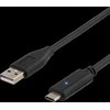Mob. telefono kabelis DELTACO USB 2.0 "CA", 1.0m, juodas / USBC-1004-K