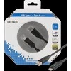 Mob. telefono kabelis DELTACO USB 2.0 "CA", 1.0m, juodas / USBC-1004-K