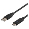 Mob. telefono kabelis DELTACO USB 2.0 "CA", 1.0m, juodas / USBC-1004-K