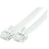Modulinis kabelis DELTACO RJ12/6C, 2m, baltas / DEL-159