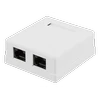 Neapsaugotas tinklo lizdas, UTP 2xRJ45, Cat6 DELTACO balta / VR-219