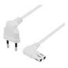 Neįžemintas įrenginio laidas DELTACO skirtas prijungti prie įrenginio ir sieninio lizdo, 1 m, kampinis CEE 7/16 į kampinį IEC 60320 C7, maks. 250 V 2,5 A, baltas / DEL-109BS