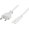 Neįžemintas maitinimo kabelis DELTACO CEE 7/16 į IEC 60320 C7, 5m, max 250V/2.5A, baltas / DEL-109JN