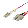 Optinis kabelis DELTACO 3m, LC-SC Duplex, 50/125, rožinis / LCSC-703