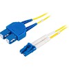 Optinis kabelis DELTACO LC - SC, dvipusis, vienmodis OS2, 1,5m / LCSC-1S-5