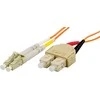 Optinis kabelis DELTACO OM1, LC - SC, duplex, UPC, 62,5/125, 15m, oranžinis / LCSC-15M