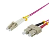 Optinis kabelis DELTACO OM4, LC - SC, duplex, multimode, 50/125, 15m / LCSC-715