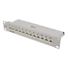 Panelė DELTACO 10", 12xRJ45, Cat6a, STP, 10Gbps, metalinė, pilka / 10-PATCH14