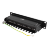 Panelė DELTACO 10", 12xRJ45, Cat6a, STP, 10Gbps, metalinė, juoda / 10-PATCH15