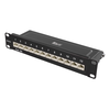 Panelė DELTACO 10", 12xRJ45, Cat6a, STP, 10Gbps, metalinė, juoda / 10-PATCH15