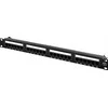 DELTACO 19 "komutacinė panelė, 24xRJ45, Cat6, UTP, 1U, 10Gbps, metalinė, juoda / PAN-112