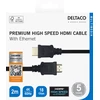 Premium High Speed HDMI kabelis DELTACO 4K UHD, 2m, juodas / HDMI-1020-K / R00100006