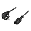 Prietaiso kabelis DELTACO įžemintas, LSZH, 2m, kampinis CEE 7/7 į tikrai IEC 60320 C13, max 250V/10A, juodas / DEL-109-LSZH
