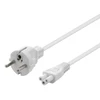 Prietaiso kabelis DELTACO įžemintas, tiesus CEE 7/7 į tiesų IEC 60320 C5, 0.5m, max 250V / 2.5A, 3X0.75mm2, baltas / DEL-109C-50V