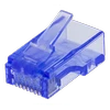 RJ45 jungtis kištukui, Cat6, UTP (neekranuota), 20 vnt, transparentinė DELTACO mėlyna / MD-116