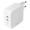 Sieninis įkroviklis DELTACO USB-C, GaN technologija, 2x USB-C PD, iš viso 100 W / USBC-GAN03