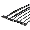 Skirstytuvas DELTACO skirtas PWM aušintuvams, 4-pin į 5x4-pin female, SATA / SSI-69