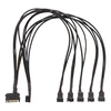 Skirstytuvas DELTACO skirtas PWM aušintuvams, 4-pin į 5x4-pin female, SATA / SSI-69