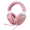 Stereo ausinės DELTACO GAMING PH85, 57mm, LED, rožinės / GAM-030-P