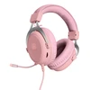 Stereo ausinės DELTACO GAMING PH85, 57mm, LED, rožinės / GAM-030-P