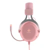 Stereo ausinės DELTACO GAMING PH85, 57mm, LED, rožinės / GAM-030-P