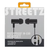 STREETZ ausinės su mikrofonu, atsakymo mygtukas, 3,5 mm, vandeniui atsparios, juodaos / HL-W109