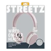 STREETZ ausinės su mikrofonu, sulankstomos, 3,5 mm jungtimi, 1,5 m rožinės HL-W202