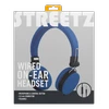 STREETZ ausinės su mikrofonu, sulankstomos, 3,5 mm, 1,5 m laidu, mėlynos HL-W201