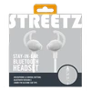 STREETZ „Stay-į ausis įkišamos“ BT5,0 ausinės su mikrofonu ir valdymo mygtukais, baltos HL-BT304