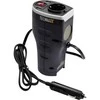 Technaxx TE13 automobilio maitinimo keitiklis, 2 USB prievadai ir 1 CEE 7/4 išvestis, DC 12V, AC 230V 50hz, Juodas / TE13
