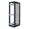 TOTEN System G, 19" grindų spintelė, 42U, 600x1200, perforuotos durys priekyje, perforuotos durys gale, 800 kg apkrova, juodas 19-G6242PP