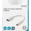 Adapteris DELTACO USB 3.1 C tipo - A tipo, Gen 1, baltas / USBC-1205