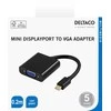 Adapteris DELTACO VGA - miniDisplayPort, 1080p 60Hz, 0.2m, juodas / DP-VGA3-K / 00110026
