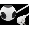 Apvalus maitinimo lizdas su 4 jungtimis, 4xCEE 7/4 jungtys, 1xCEE 7/7 jungtis, 1.4m kabelis DELTACO baltas / GT-291