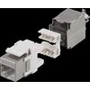 Cat6" ekranuotas "Keystone" lizdas, LSA / 110 jungtis, plastikinis, 180 DELTACO balta/metalo / MD-119